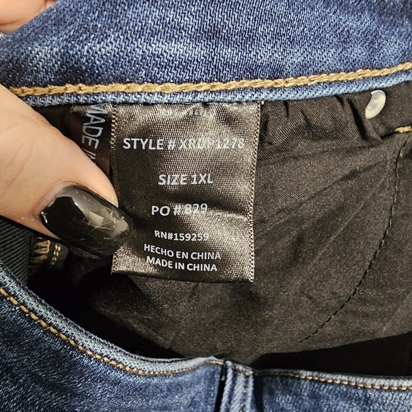 RiSEN rose gold button fly chewed hem high rise skinny jeans size 1XL - Picture 7 of 8